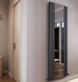 EM-D04 Vertical Designer Radiator with Mirror-Finish Stainless Steel Front Panel